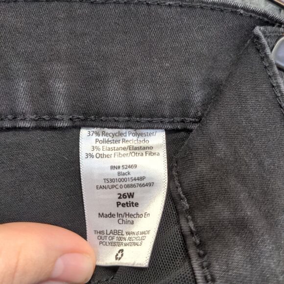 Terra & Sky Women's Skinny Leg Jeans Black 26W Petite Denim 5-Pocket - Picture 9 of 11
